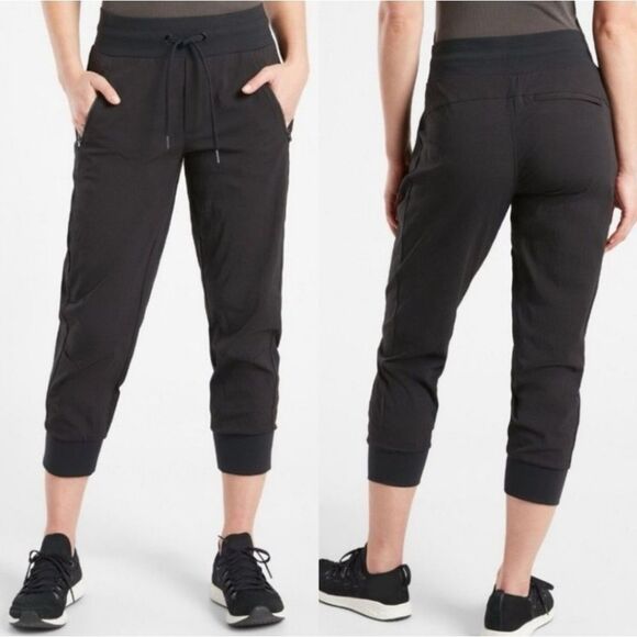 Athleta Trekkie North Cropped Hiking Ripstop Jogger Athletic Pants in Black 14 - Picture 1 of 7